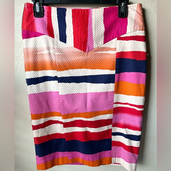Diane Von Furstenberg Stripe Skirt Cotton Blend | Size 4 - Picture 3 of 7